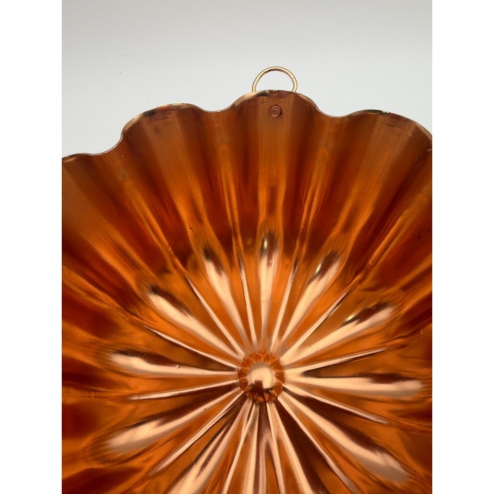 Vintage Copper Aluminum Fluted Scalloped Cake Gelatin Mold 3.5 Cup Wall Decor - Picture 3 of 12